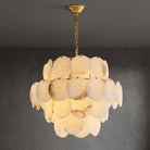 Alabaster Shell Brass Chandelier with 2/3/4/5/6 layer - 6 layers 43.3" x H 35.4" / Dia 110cm x H 90cmBrass & WhiteBlushlighting