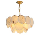 Alabaster Shell Brass Chandelier with 2/3/4/5/6 layer - 2 layers 17.7" x H 17.7" / Dia 45cm x H 45cmBrass & WhiteBlushlighting