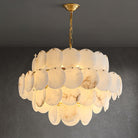 Alabaster Shell Brass Chandelier with 2/3/4/5/6 layer - 6 layers 43.3" x H 35.4" / Dia 110cm x H 90cmBrass & WhiteBlushlighting