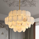 Alabaster Shell Brass Chandelier with 2/3/4/5/6 layer - 6 layers 43.3" x H 35.4" / Dia 110cm x H 90cmBrass & WhiteBlushlighting