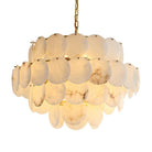 Alabaster Shell Brass Chandelier with 2/3/4/5/6 layer - 6 layers 43.3" x H 35.4" / Dia 110cm x H 90cmBrass & WhiteBlushlighting