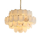 Alabaster Shell Brass Chandelier with 2/3/4/5/6 layer - 4 layers 31.5" x H 29.5" / Dia 80cm x H 75cmBrass & WhiteBlushlighting