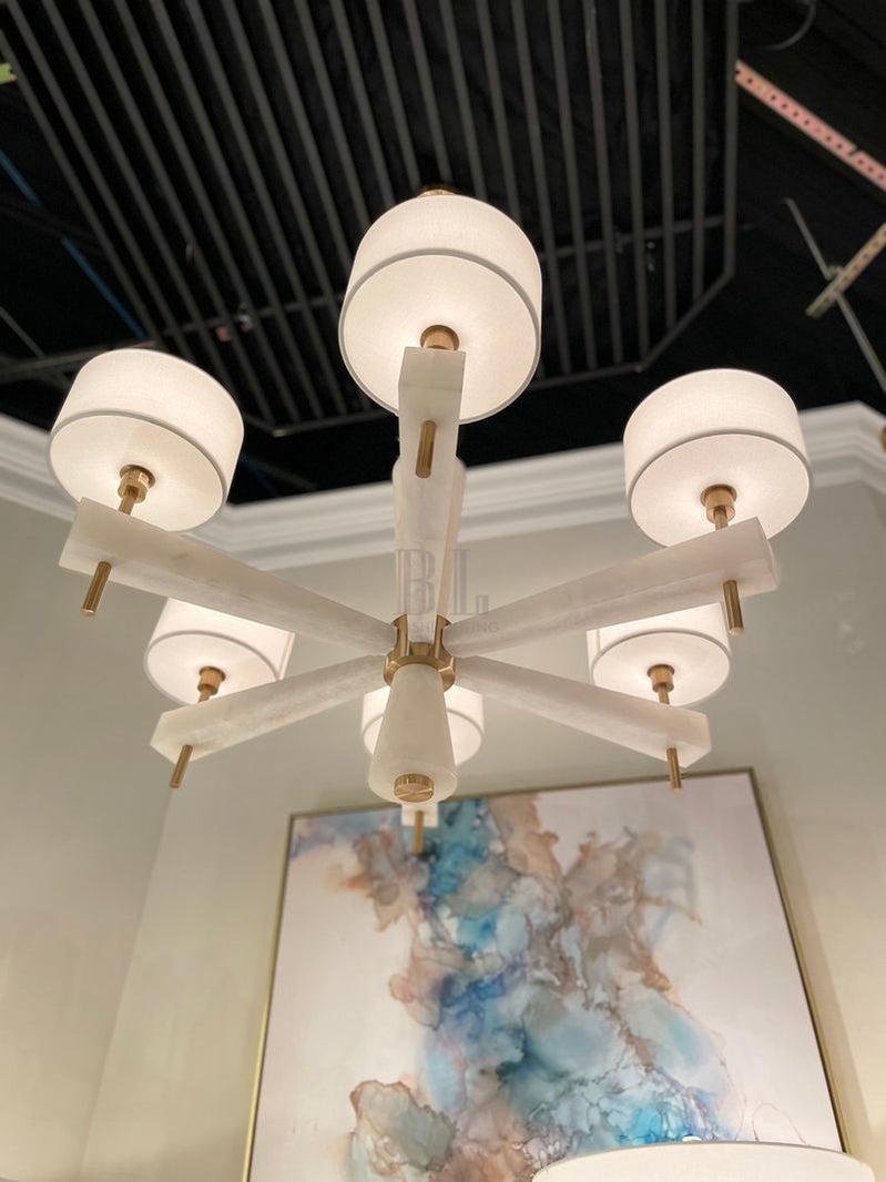 Alabaster Six - Light Chandelier - Blushlighting