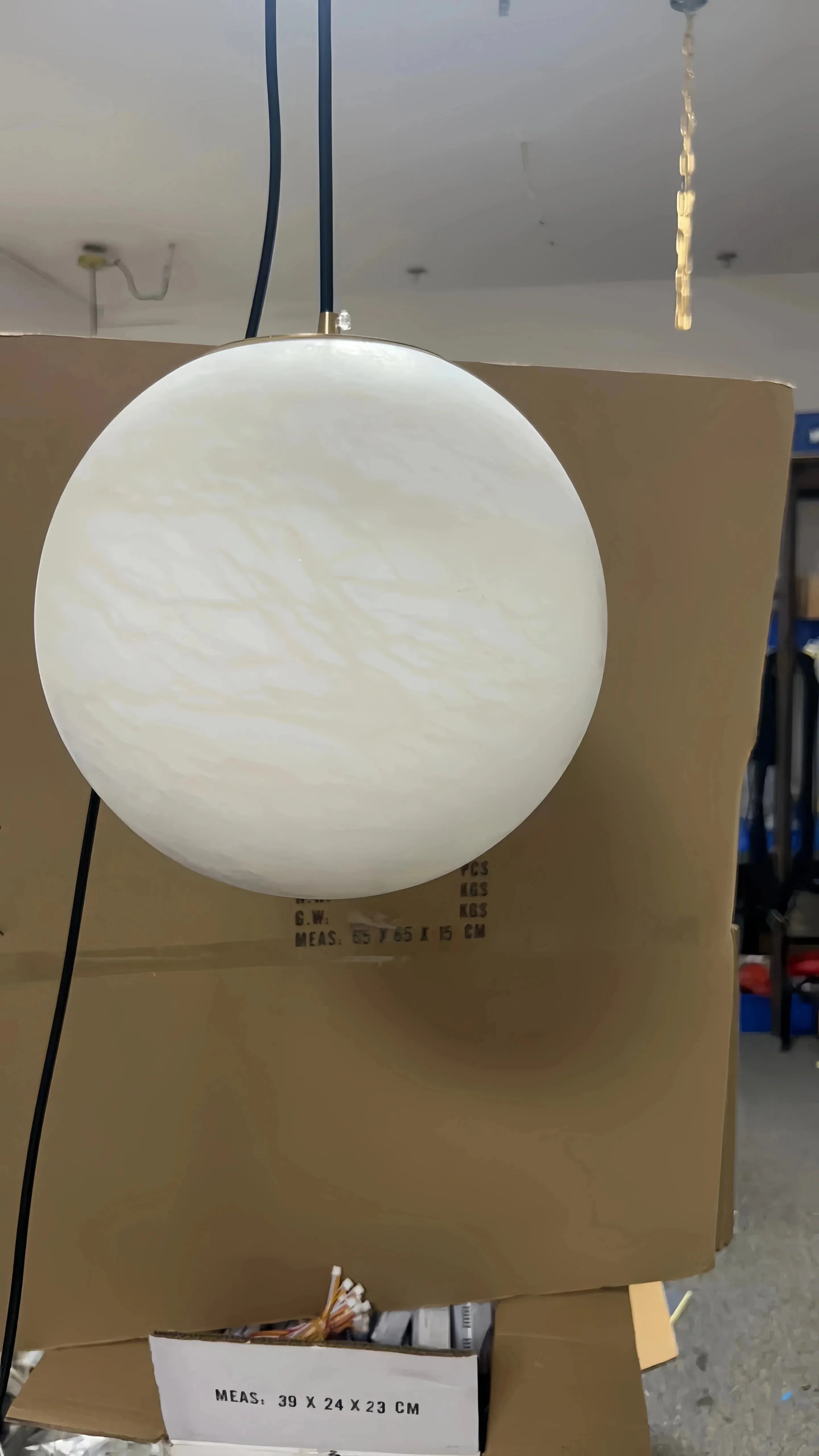 Alabaster Spherical Pendant Light - 5" DBlushlighting
