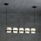 Alabaster Square Box Chandelier with 4/5/6/8/9 heads - 9 Heads L 41.3" x W 41.3" x H 17.7" / L 105cm x W 105cm x H 45cmBrass & Black & WhiteBlushlighting