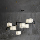Alabaster Square Box Chandelier with 4/5/6/8/9 heads - 9 Heads L 41.3" x W 41.3" x H 17.7" / L 105cm x W 105cm x H 45cmBrass & Black & WhiteBlushlighting