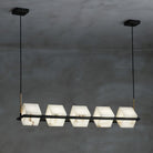 Alabaster Square Box Chandelier with 4/5/6/8/9 heads - 5 Heads L 39.4" x W 6.7" x H 6.7" / L 100cm x W 17cm x H 17cmBrass & Black & WhiteBlushlighting