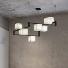 Alabaster Square Box Chandelier with 4/5/6/8/9 heads-Blushlighting