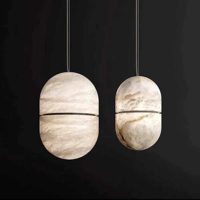 Alabaster Symmetry Pendant Light, Island Mini Pendant Light - Small - 5.9" DBlushlighting