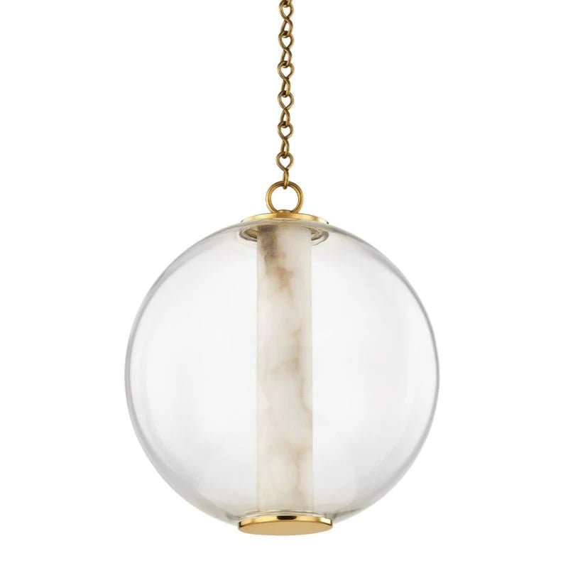 Alabaster Tube Glass Globe Pendant - Blushlighting