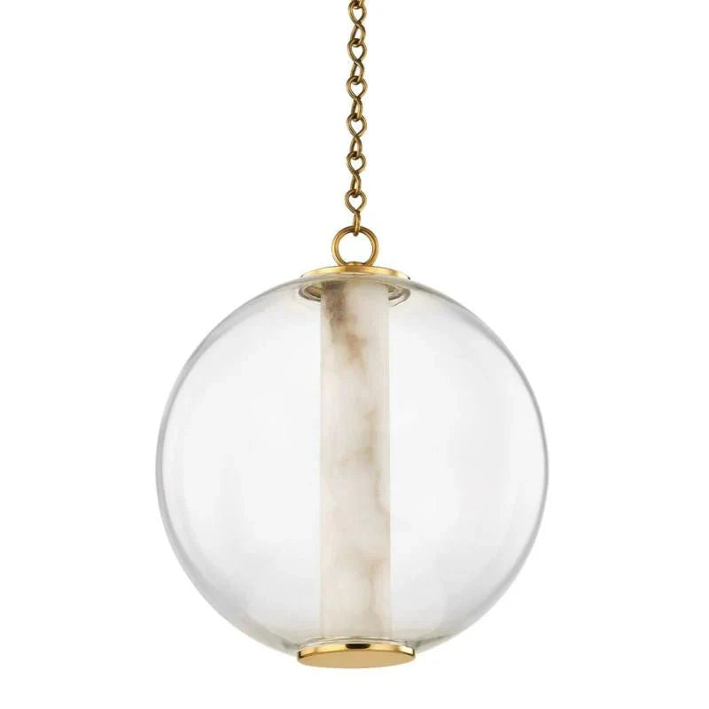 Alabaster Tube Glass Globe Pendant - Blushlighting