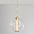 Alabaster Tube Glass Globe Pendant - Blushlighting