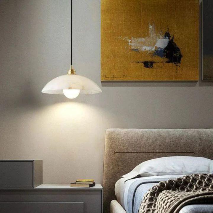 Alabaster Umbrella Pendant-Pendant for living room,Pendant for kitchen,Pendant for bathrooms,Pendant for bedrooms,Pendant for foyer,Pendant for stairways,Pendant for dining room-15.7" D-Blushlighting