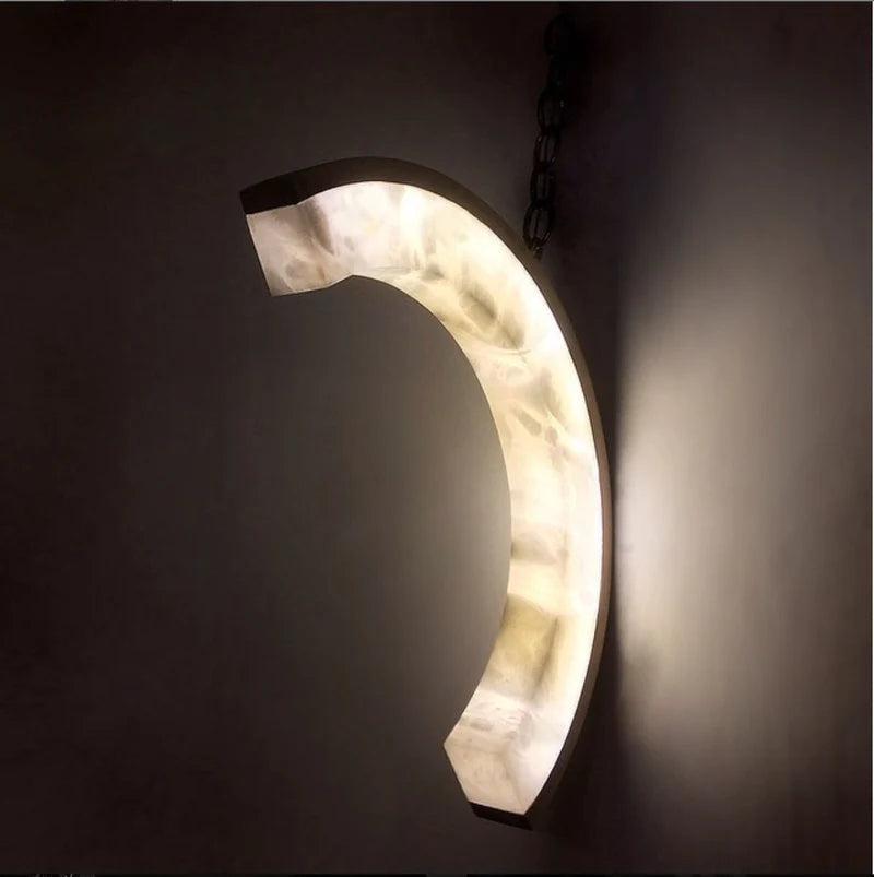 Alabaster Wall Light, Illuminating Sconce for Bedside-NORMAL-Blushlighting