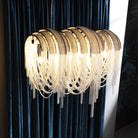 Alana Aluminum Chain Tassel Long Branch Chandelier Light 35"-Blushlighting