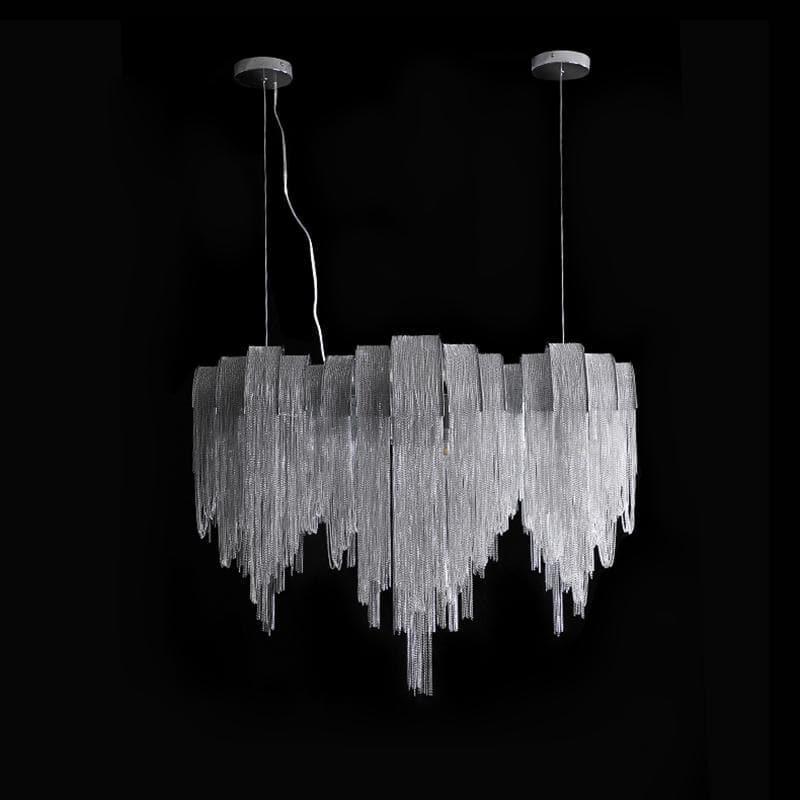 Alana Aluminum Chain Tassel Long Branch Chandelier Light 35"-Blushlighting