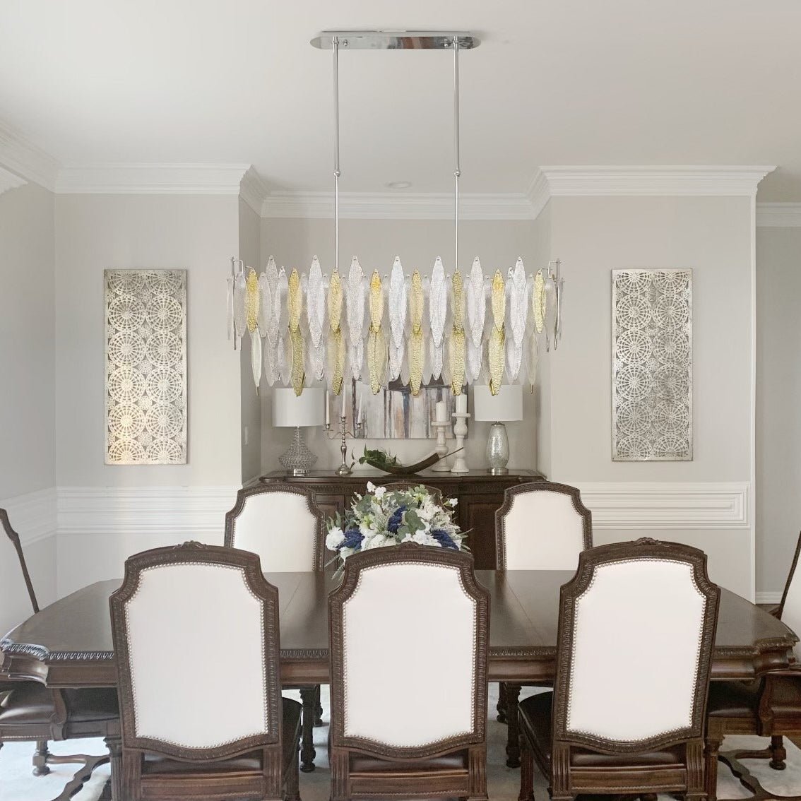 Alba 2-Tier Linear Chandelier - NickelAlba DarkBlushlighting