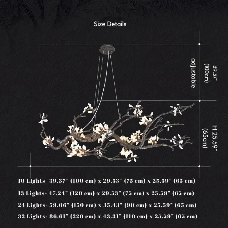 Alba Tree Branch Chandelier - 39.37” (100 cm)Warm White 3000KBlushlighting