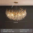 Albero Modern French-Style Branch Crystal Chandelier with Crystal Leaf-Chandeliers-Blushlighting
