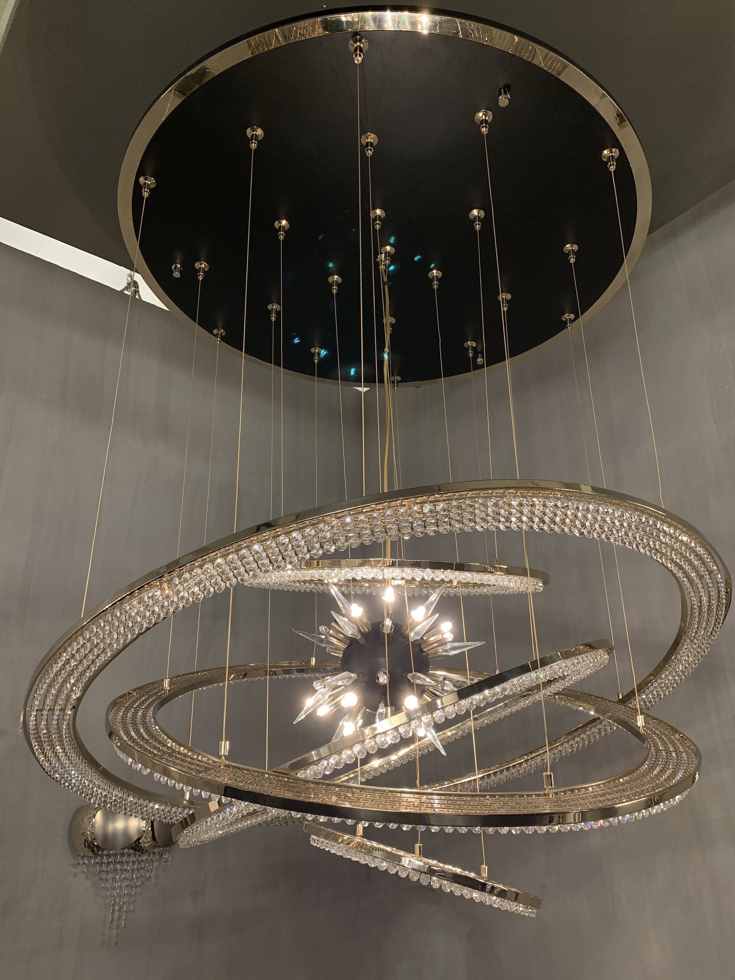 Aleron Crystal Ring Sputnik Chandelier - 24"w x 26"hBlushlighting
