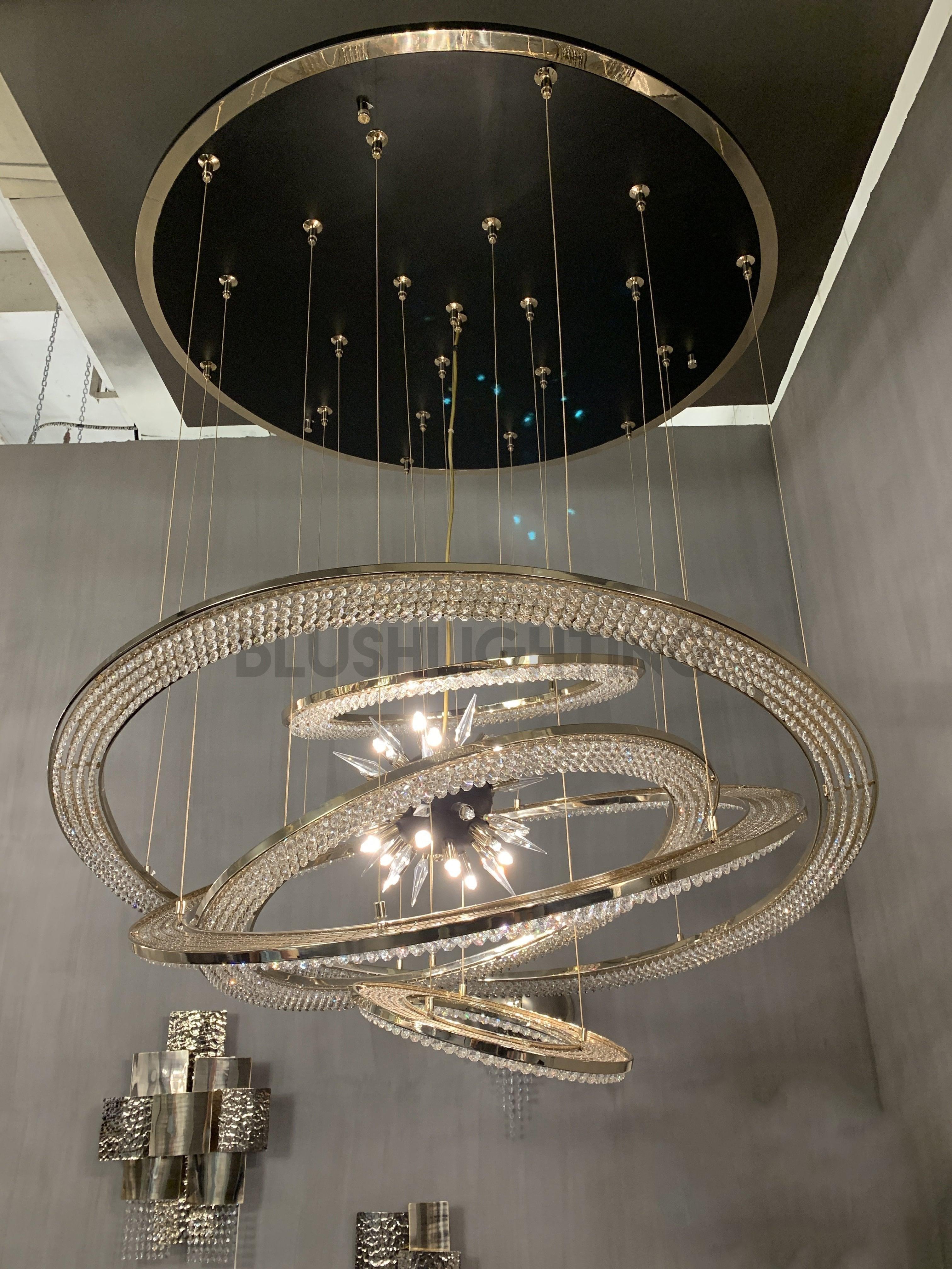 Aleron Crystal Ring Sputnik Chandelier - 47"w x 47"hBlushlighting