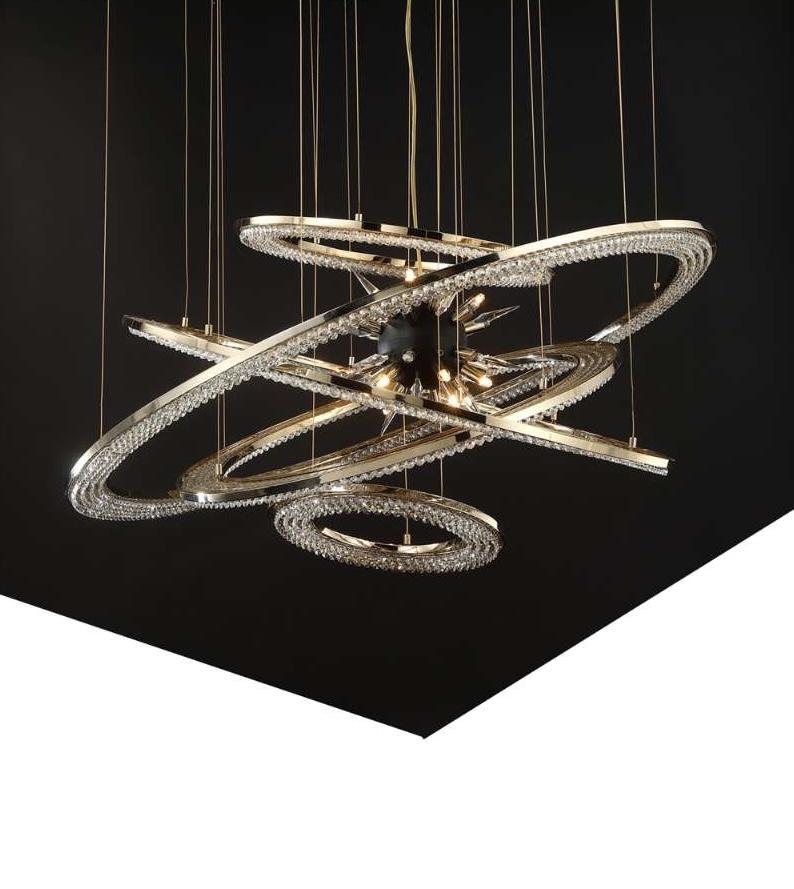 Aleron Crystal Ring Sputnik Chandelier - 24"w x 26"hBlushlighting