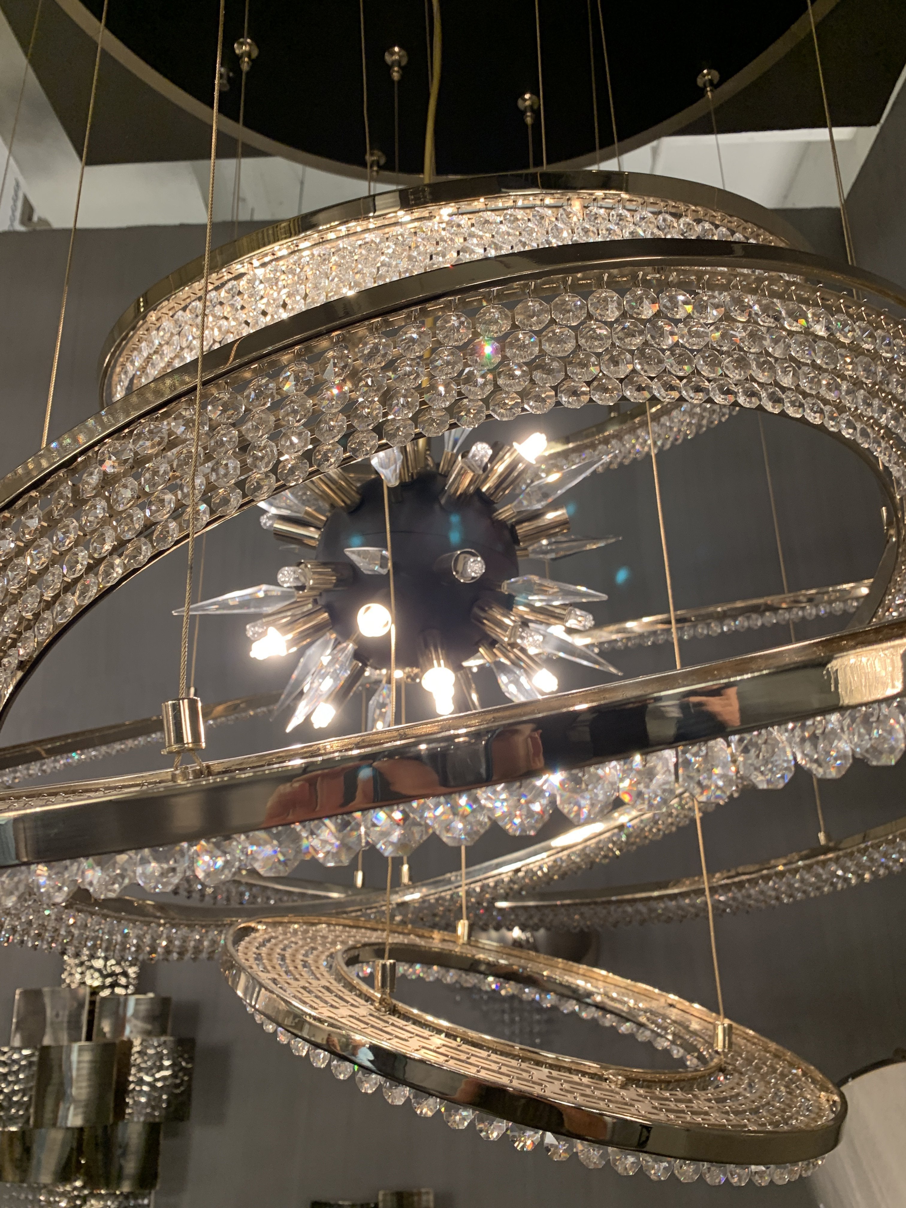 Aleron Crystal Ring Sputnik Chandelier - 24"w x 26"hBlushlighting