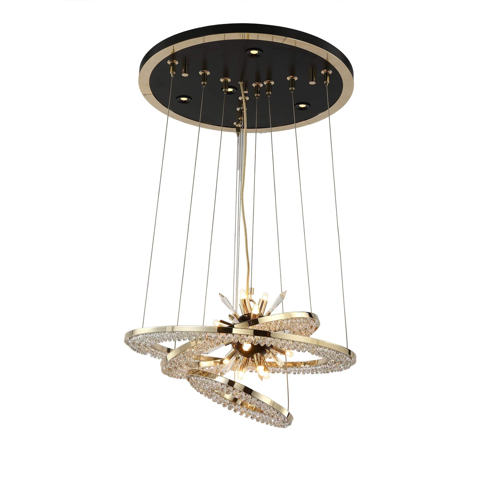 Aleron Crystal Ring Sputnik Chandelier - 24"w x 26"hBlushlighting