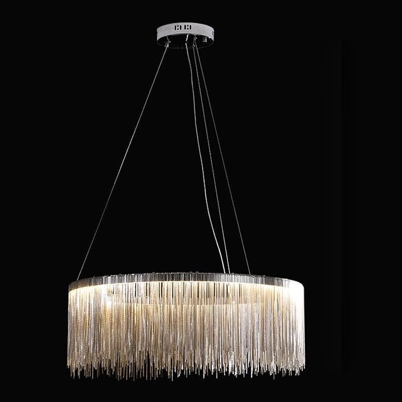 Alisa Luxury Round Chain Tassel Chandelier - W20" X H12"Blushlighting
