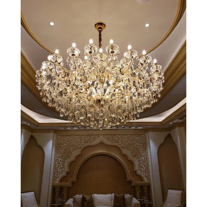 Allumage Extra Wide Classic Crystal Chandelier - 24" Width x 22" Height 6 LightsGoldClear CrystalBlushlighting