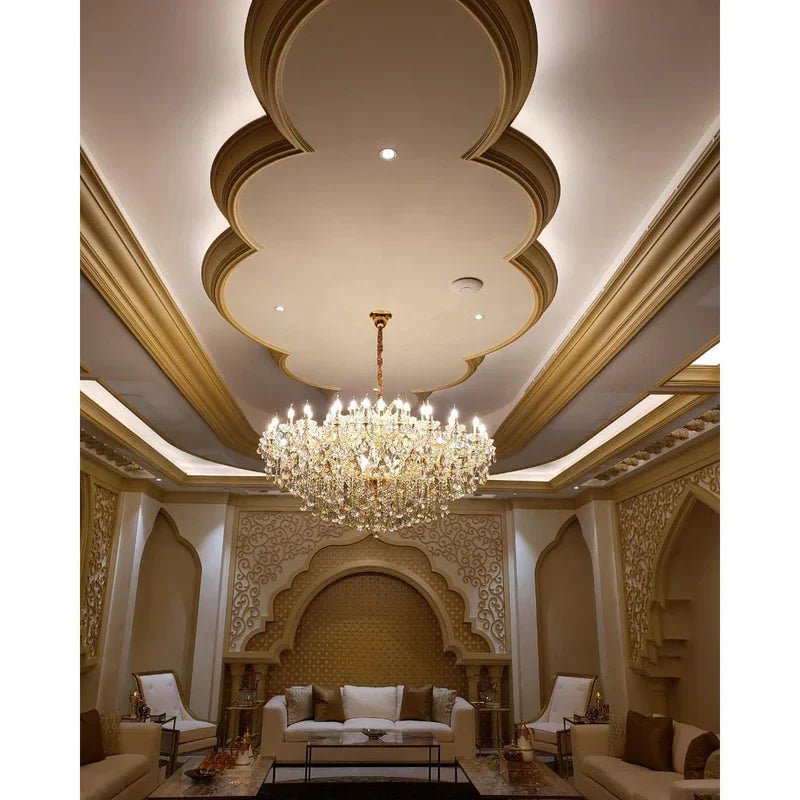 Allumage Extra Wide Classic Crystal Chandelier - 24" Width x 22" Height 6 LightsGoldClear CrystalBlushlighting