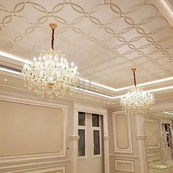 Allumage Extra Wide Classic Crystal Chandelier - 24" Width x 22" Height 6 LightsGoldClear CrystalBlushlighting