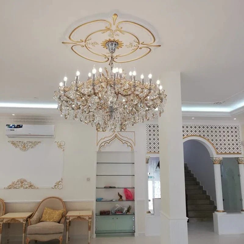 Allumage Extra Wide Classic Crystal Chandelier - 24" Width x 22" Height 6 LightsGoldClear CrystalBlushlighting