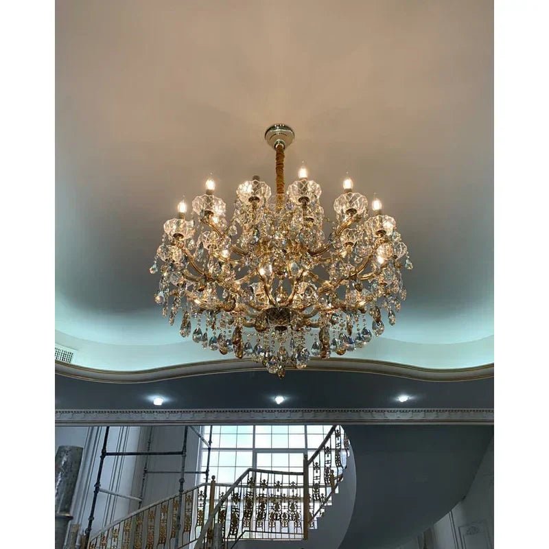 Allumage Extra Wide Classic Crystal Chandelier - 24" Width x 22" Height 6 LightsGoldClear CrystalBlushlighting