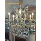 Allumage Extra Wide Classic Crystal Chandelier - 24" Width x 22" Height 6 LightsGoldClear CrystalBlushlighting