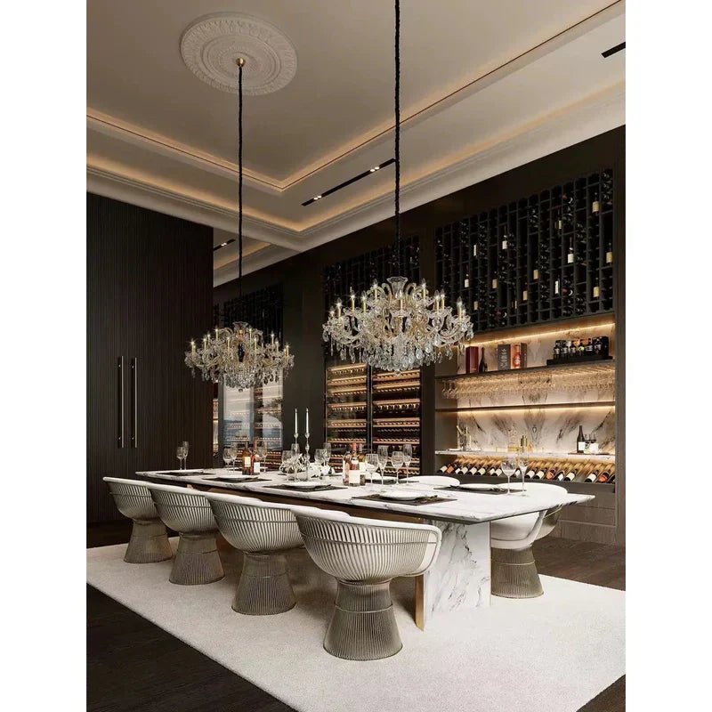 Allumage Extra Wide Classic Crystal Chandelier - 24" Width x 22" Height 6 LightsGoldClear CrystalBlushlighting