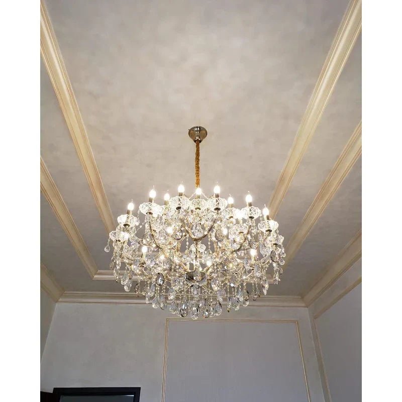 Allumage Extra Wide Classic Crystal Chandelier - 24" Width x 22" Height 6 LightsGoldClear CrystalBlushlighting