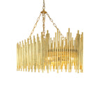 Althely 10 Lights Rectangle Pendant Chandelier - GoldBlushlighting