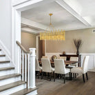 Althely 10 Lights Rectangle Pendant Chandelier - GoldBlushlighting