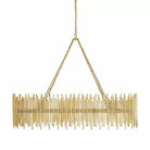 Althely 10 Lights Rectangle Pendant Chandelier - GoldBlushlighting