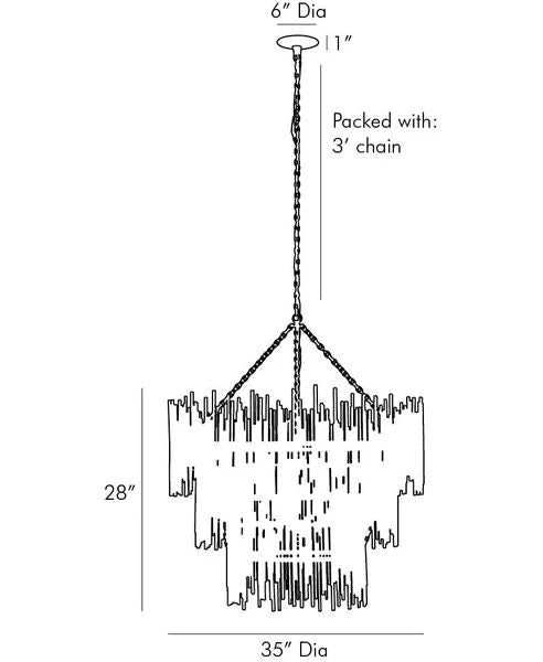 Althely 12 Lights 3 - Tier Chandelier 35" W - GoldBlushlighting