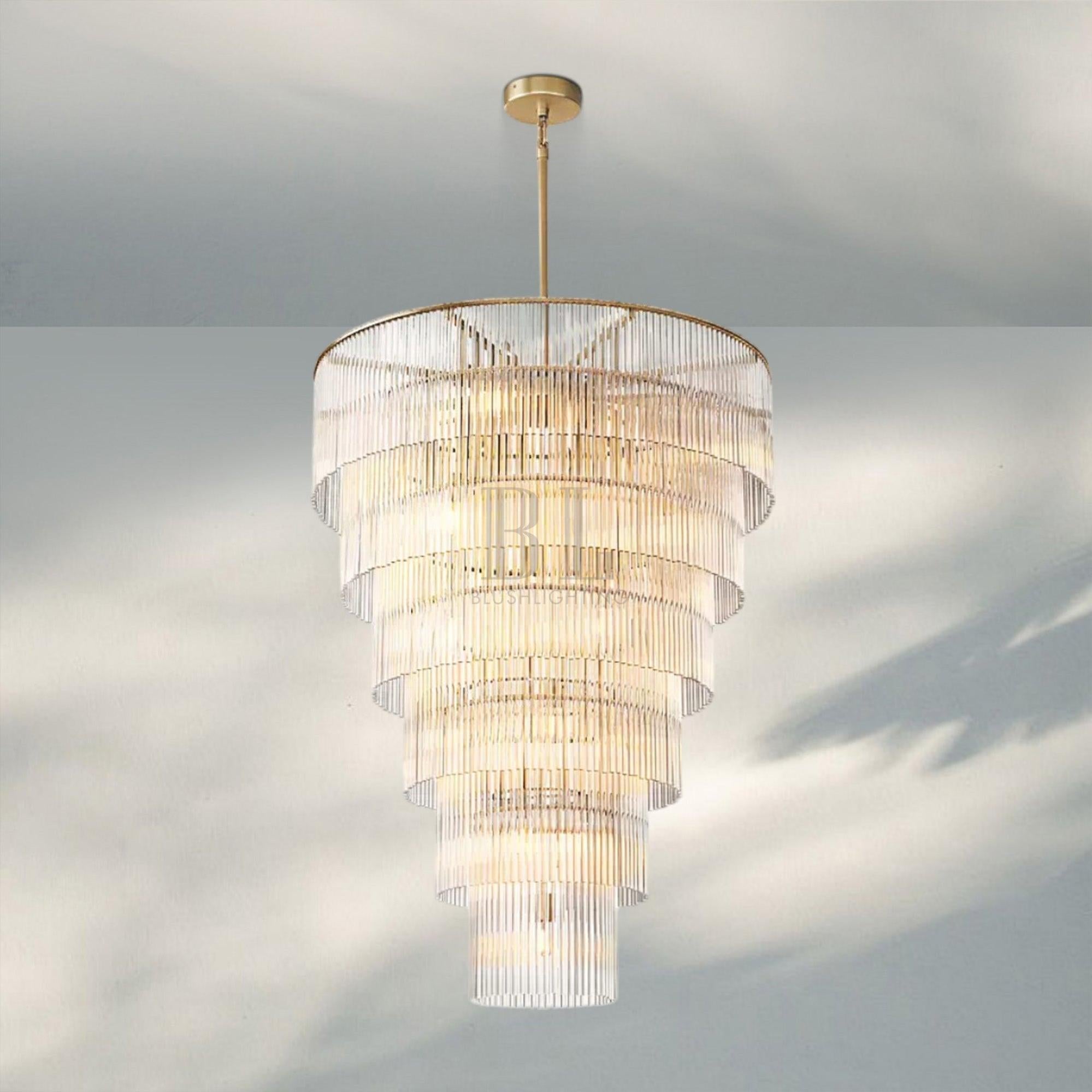 Amadeon Grand Round Chandelier 36"-Brass-