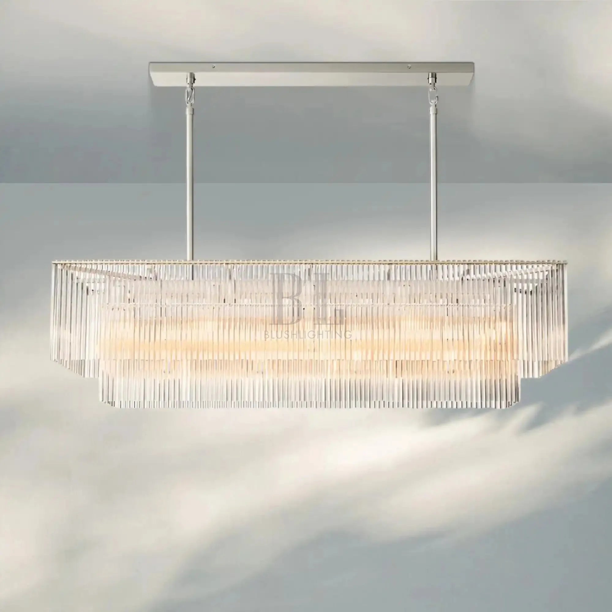 Amadeon Rectangular Chandelier 54‘’ 72‘’-54''-Nickel-