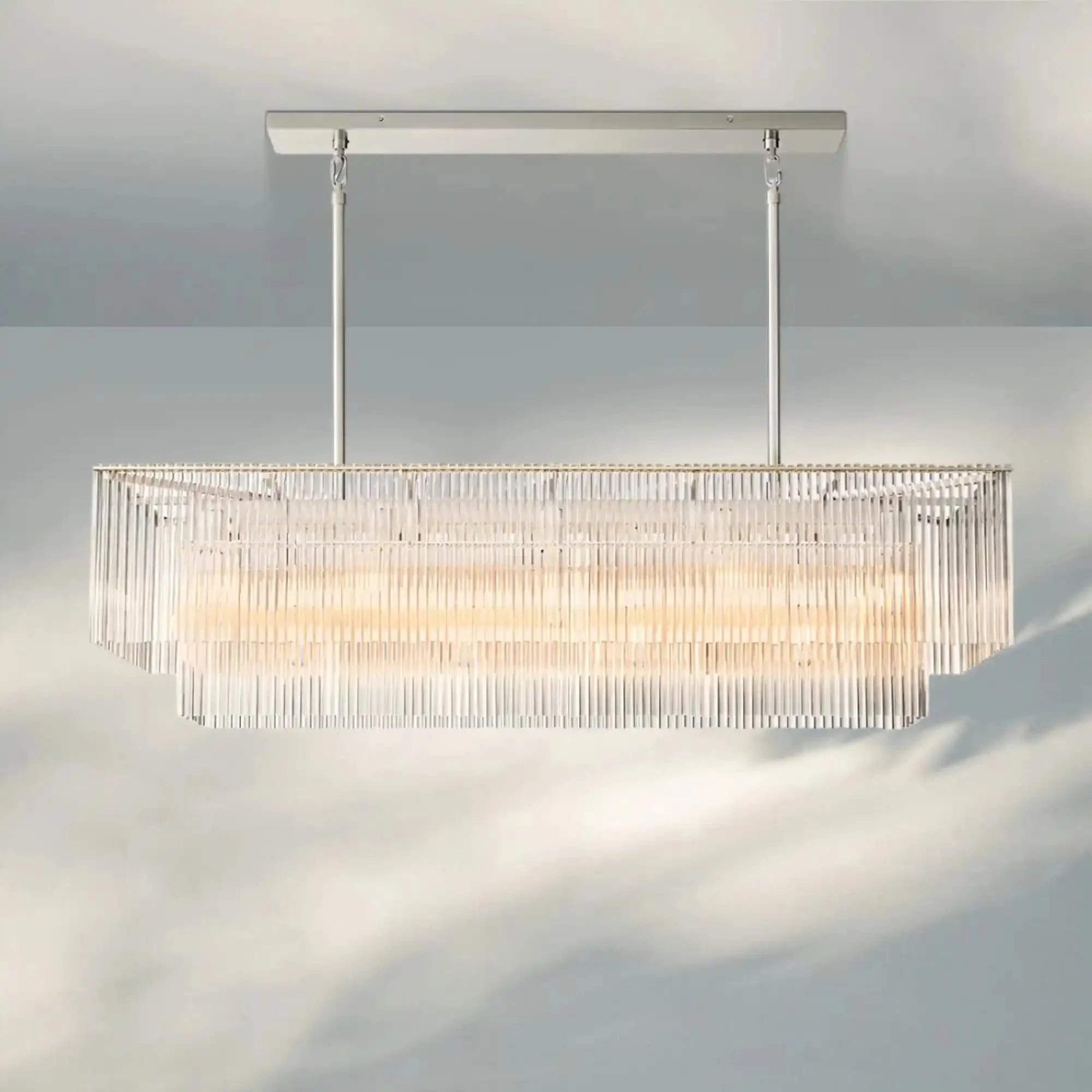 Amadeon Rectangular Chandelier 54‘’ 72‘’-54''-Nickel-