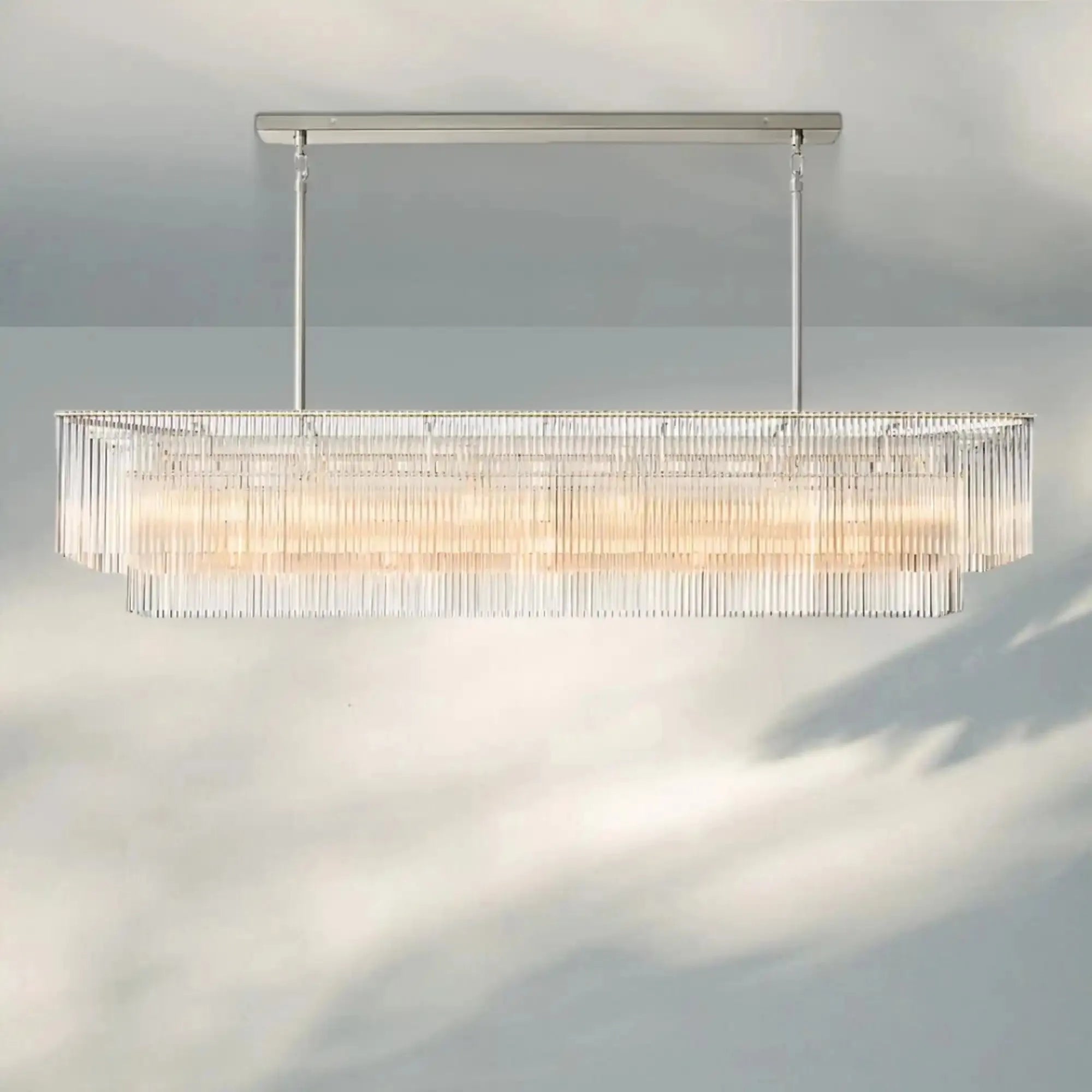 Amadeon Rectangular Chandelier 54‘’ 72‘’-72''-Nickel-