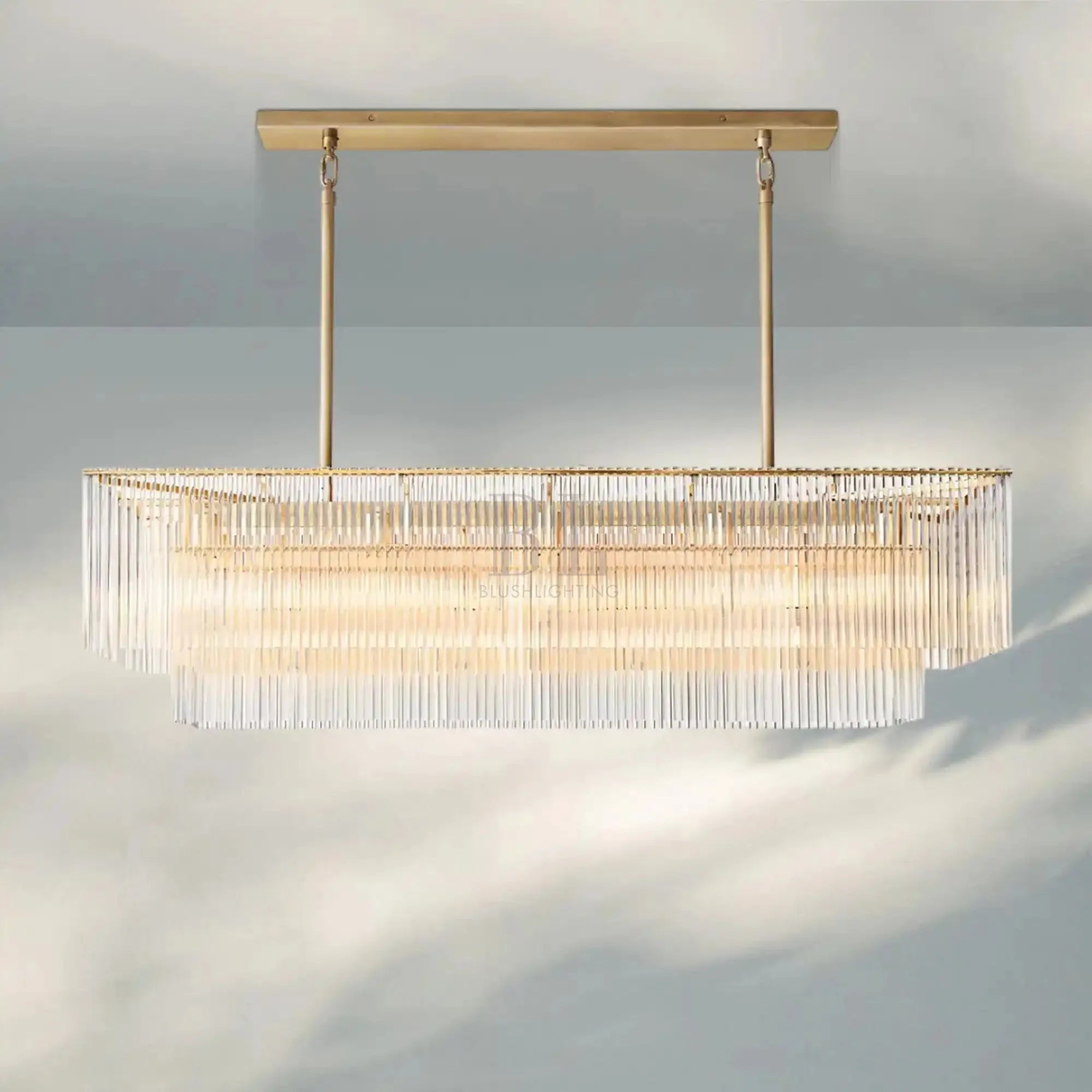 Amadeon Rectangular Chandelier 54‘’ 72‘’-54''-Brass-