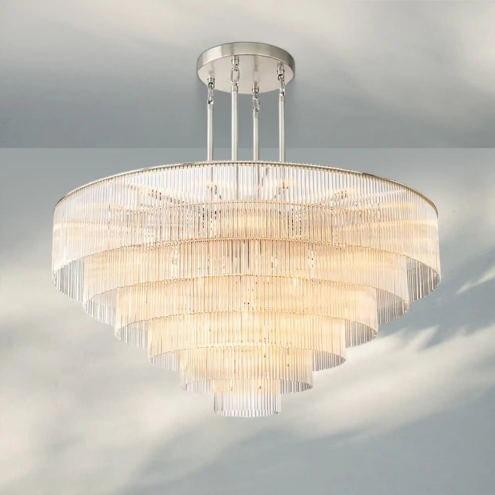 Amadeon Round Chandelier 40‘’ 50‘’ 60‘’-60''-Nickel-