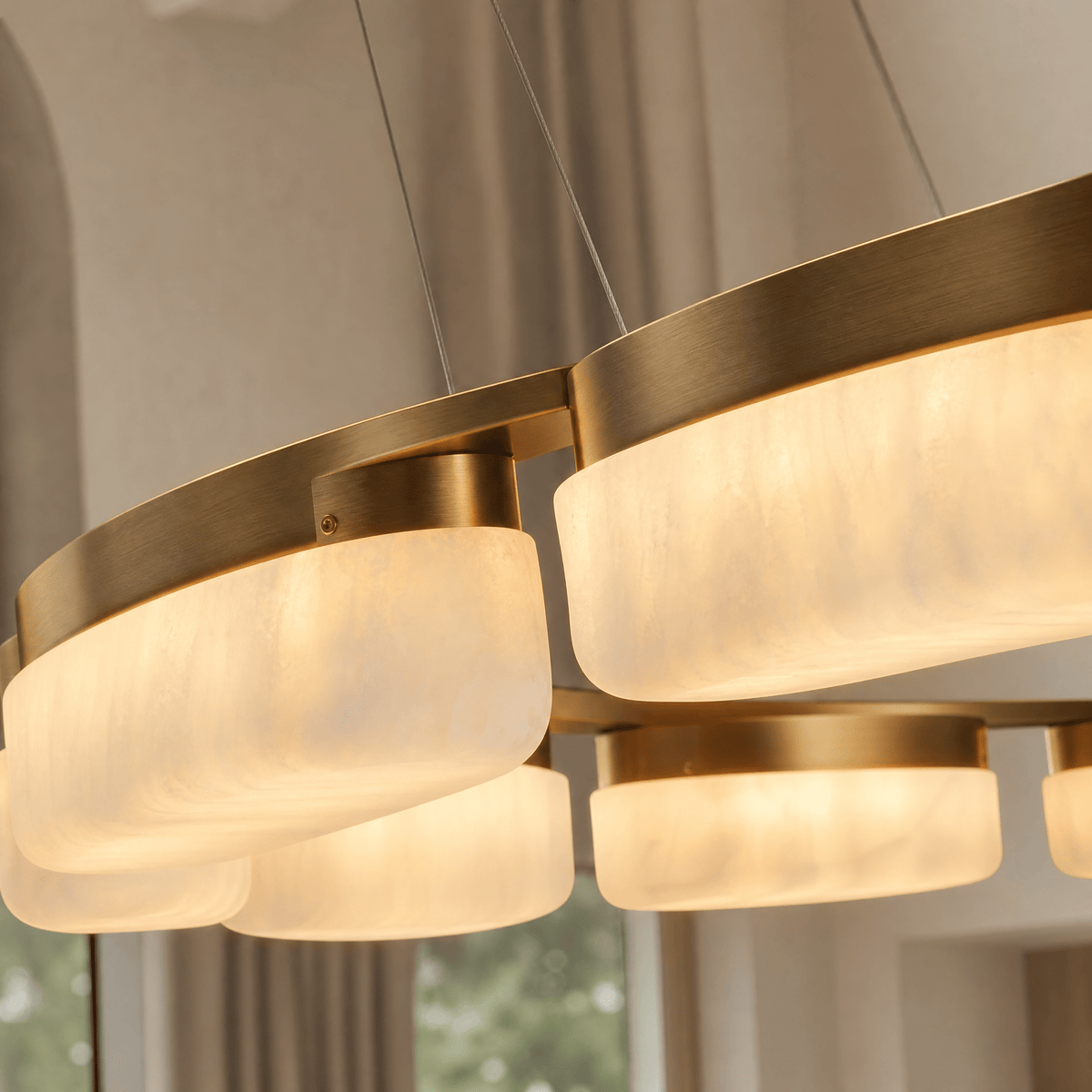 Amara Modern Ring Alabaster Chandelier - Blushlighting