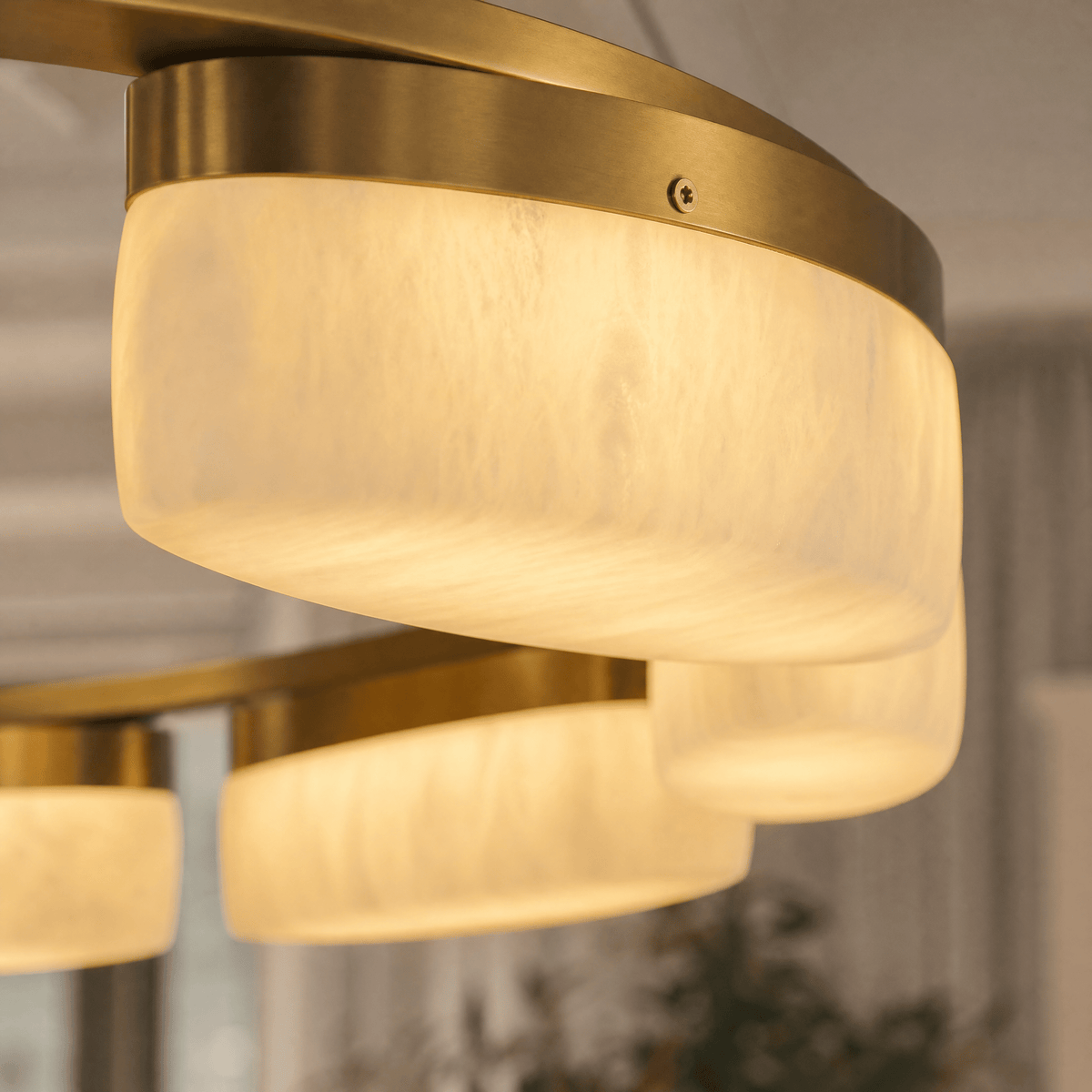 Amara Modern Ring Alabaster Chandelier - Blushlighting