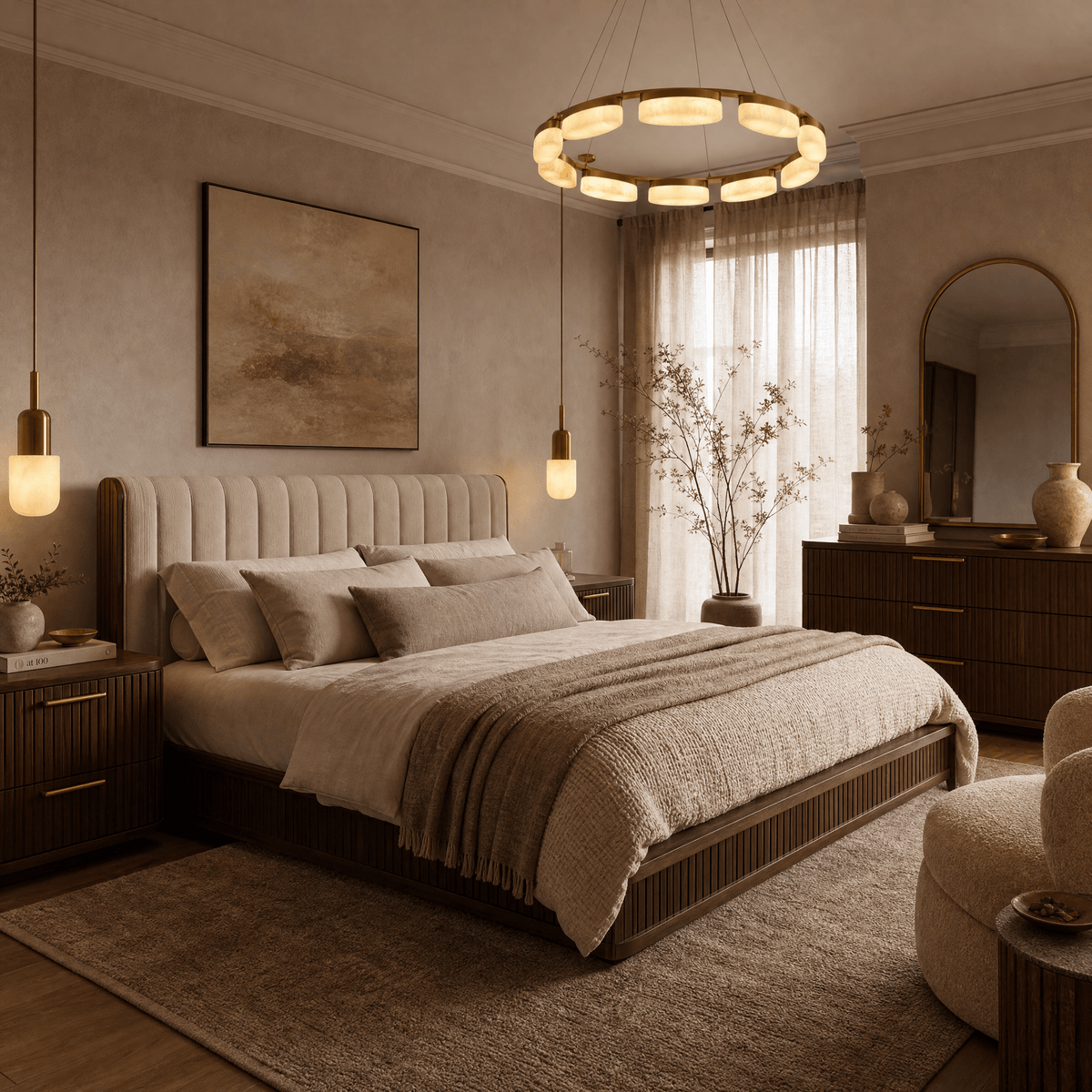 Amara Modern Ring Alabaster Chandelier - Blushlighting